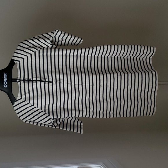 100% cotton Reitmans nautical stripe white and blue dress in size large - Picture 4 of 7
